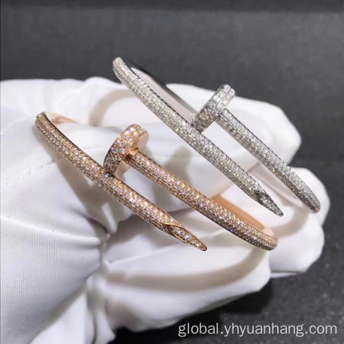 Diamond Earrings rose gold full diamond bangles with platinum Manufactory